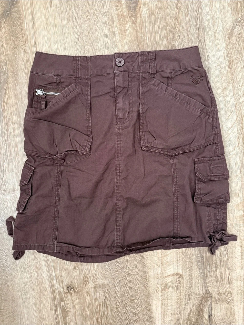 Justice Brown Cargo Pocket Skirt, Size 14
